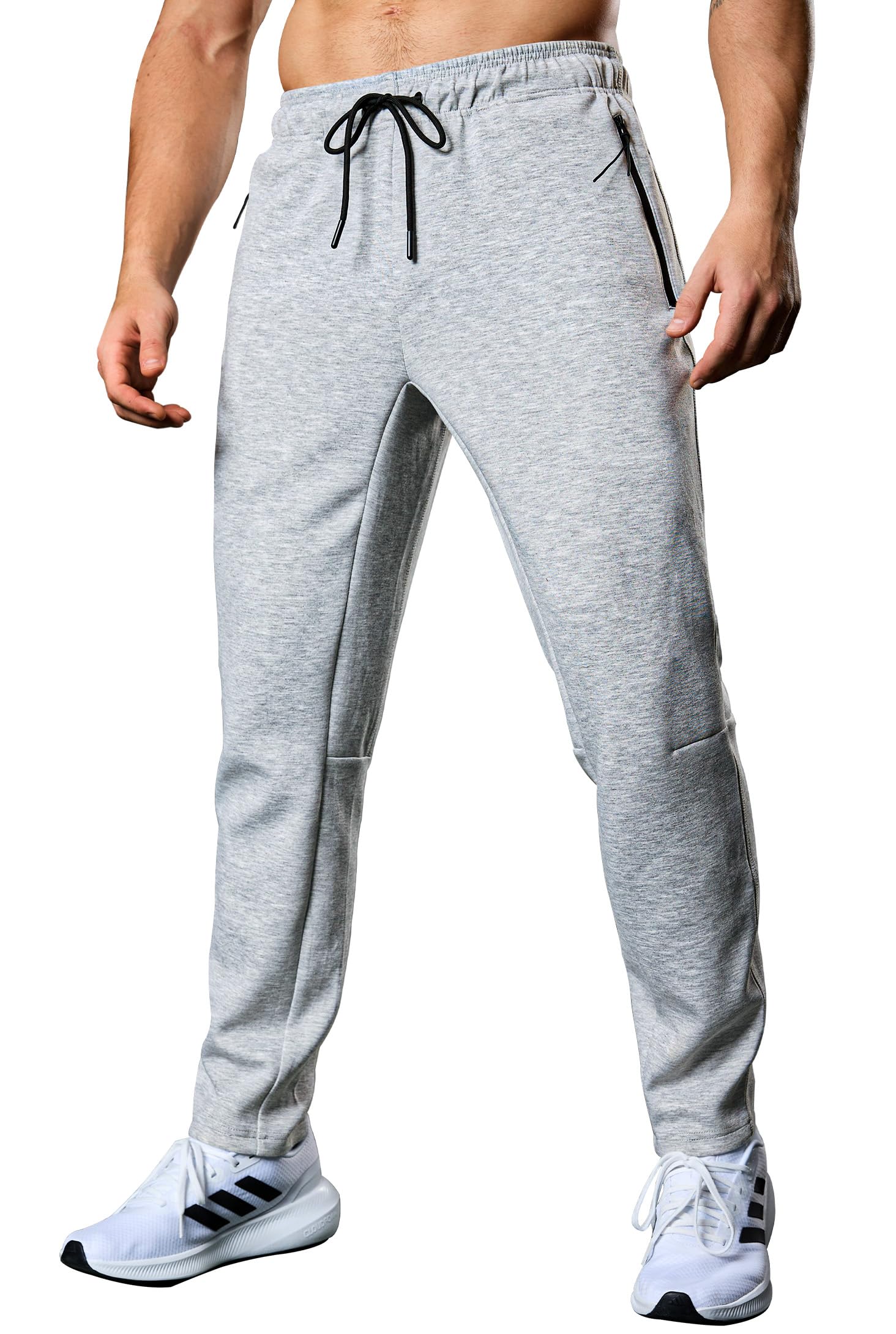 Herberton Mens Athletic Sweatpants Quick Dry Gym Pants with Zipper Pocket