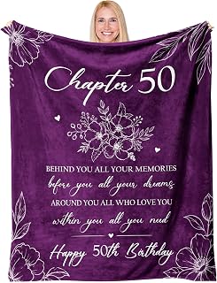 50th Birthday Gift for Her/Women Blanket, Gifts for 50 Year Old Women