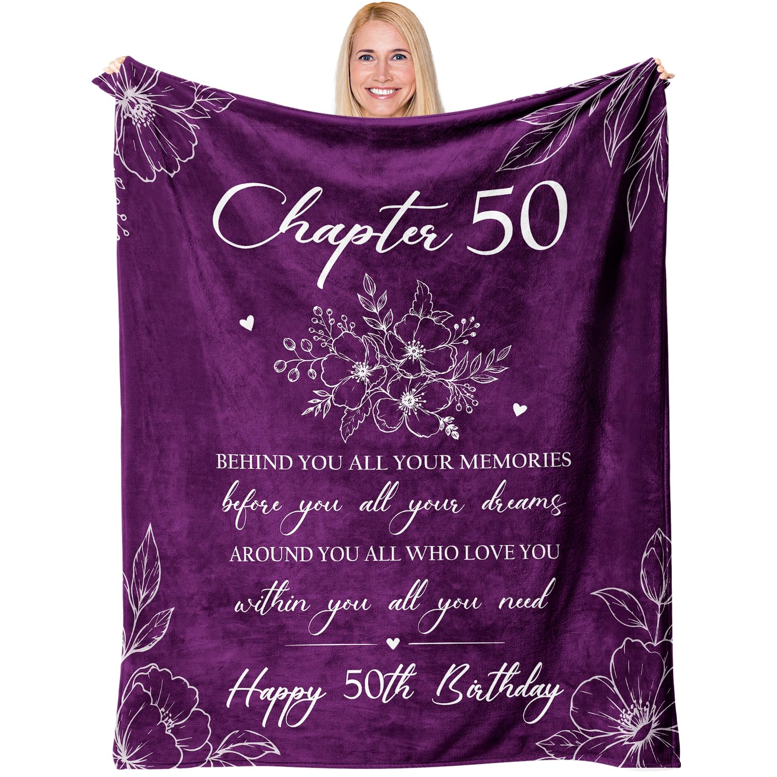 50th Birthday Gift for Her/Women Blanket, Gifts for 50 Year Old Women