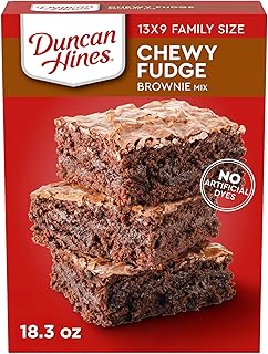 Duncan Hines Brownie Mix, Chewy Fudge, 18.3 oz. | Chewy fudge brownie mix; made with no artificial dyes; great for Halloween baking, party desserts, bake sales, and potlucks