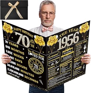 Kuxriox Large Happy 70th Birthday Card, 70th Birthday Giant Guest Book