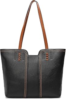 Montana West Soft PU Leather Handbags for Women Large Capacity Shoulder Bag Top Handle Satchel Handbags, Black