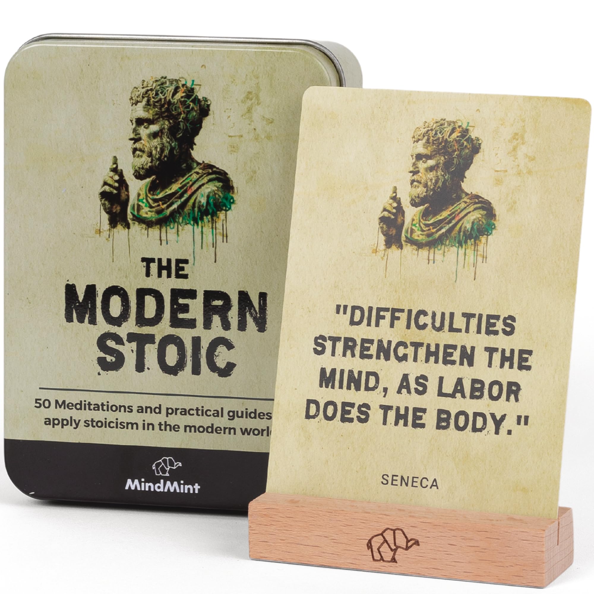 Daily Stoicism Affirmation Cards - 50 Stoic Life Change Quotes, Philosophy Gift 