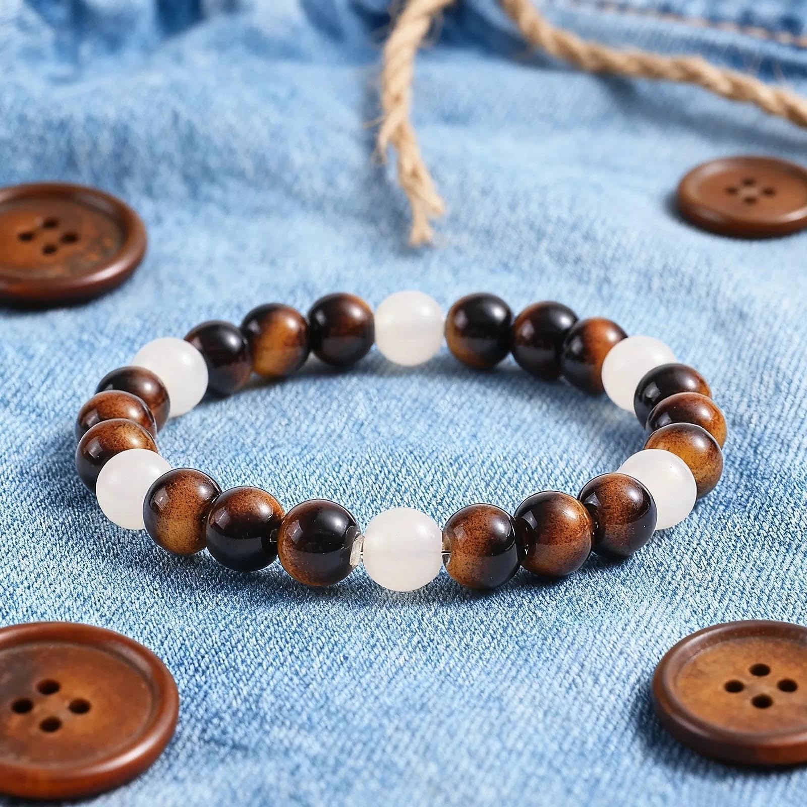Money Attraction Bracelets for Women Men Attracts Wealth Money Tiger's Eye Chalc