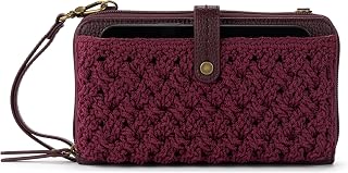 [The Sak] Iris スマートフォンクロスボディパース - レディース 携帯電話バッグ & 財布 日常用 - ジッパー付きコンバーチブルリストレット, タバコ フローラル エンボス/レザー, 2XL