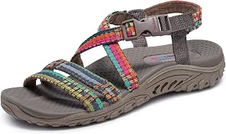 Skechers Women's Reggae-Sew Me-Boho Woven Strap Slingback Sandal
