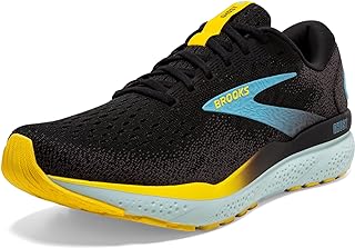 Brooks Ghost 16 Running Shoes Neutral Shoe Men Black/Mandarin Red/Green