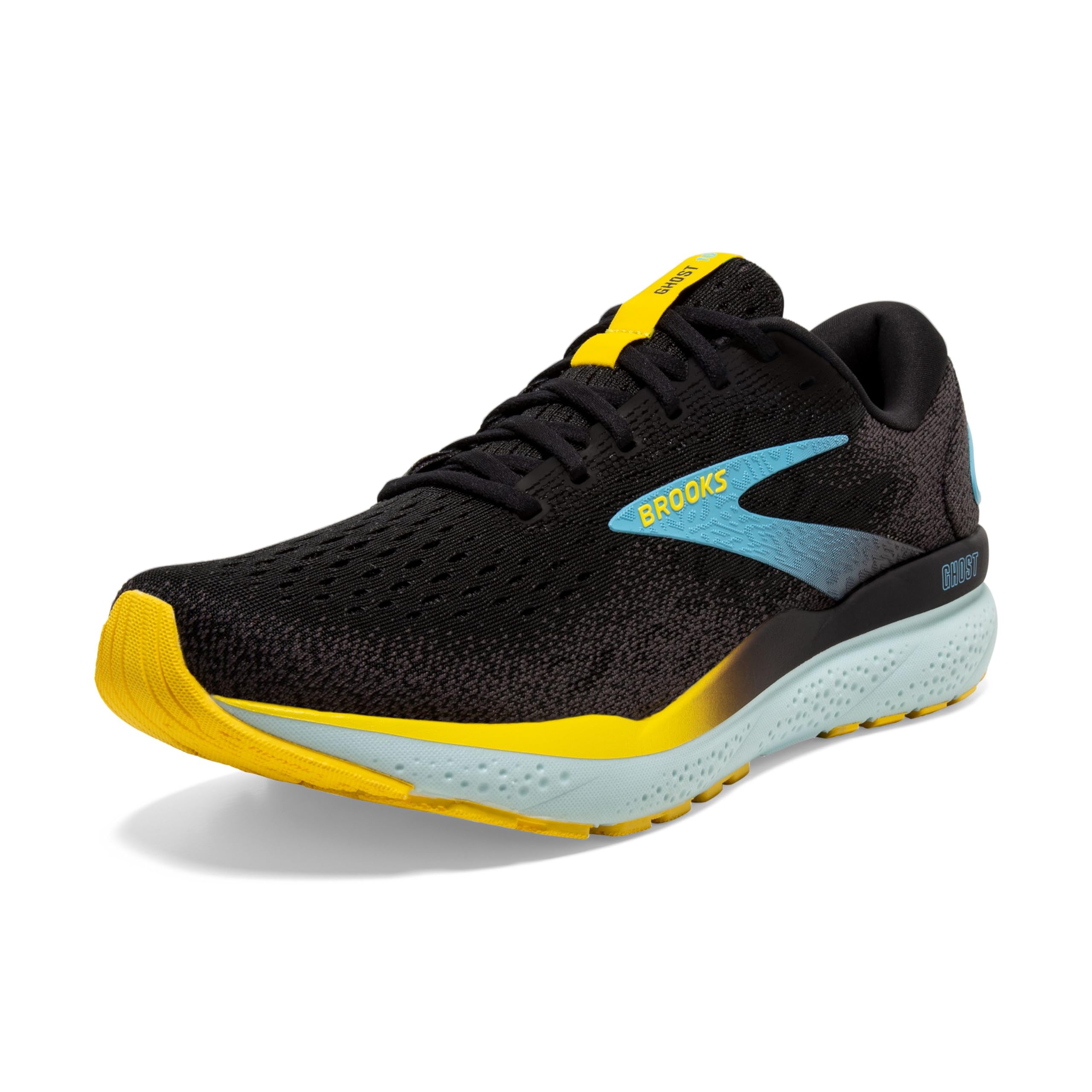 Brooks Ghost 16 Running Shoes Neutral Shoe Men Black/Mandarin Red/Green
