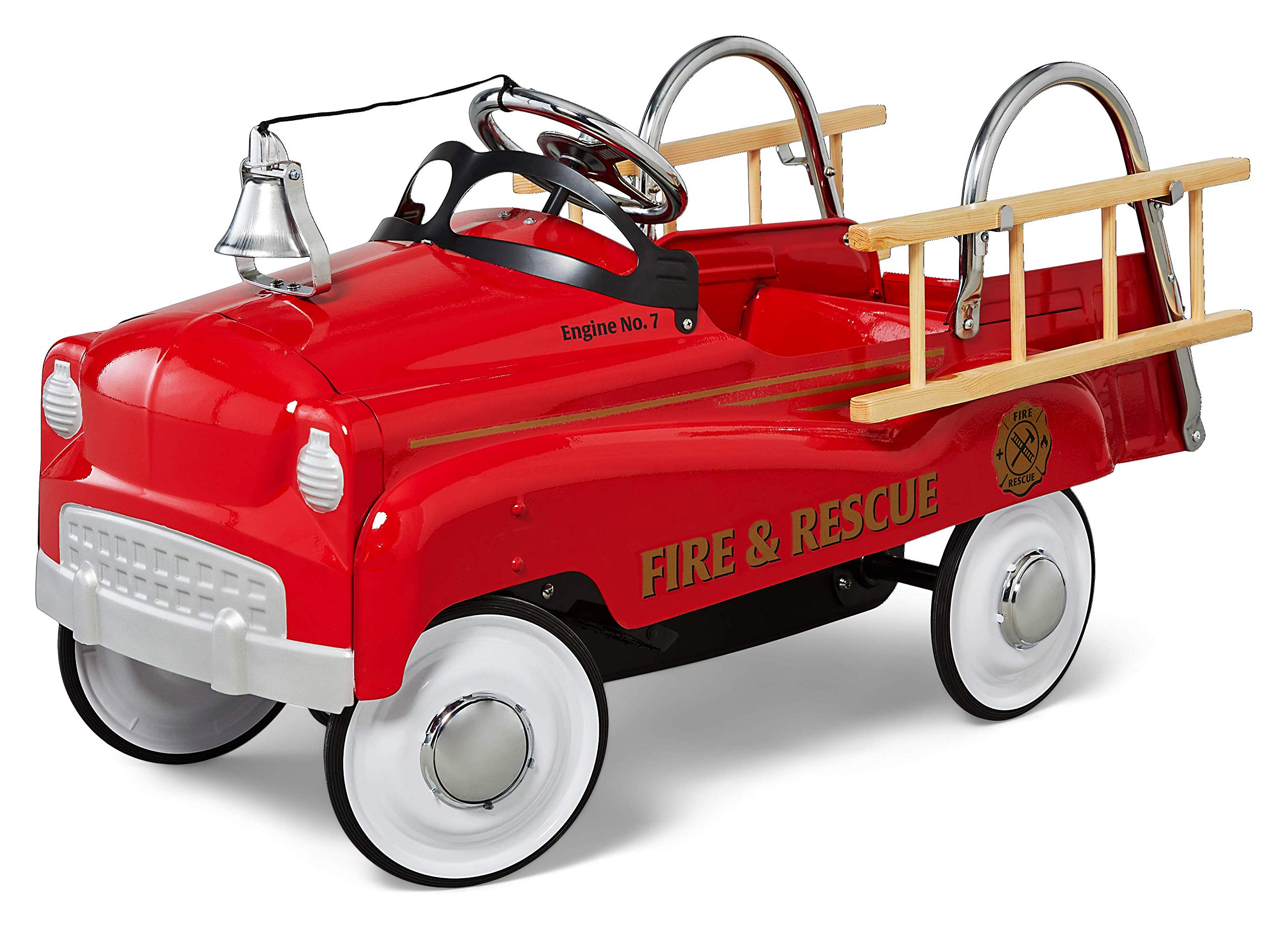 Kid Trax Fire Truck Pedal Car for Toddlers, Ages 3-5, Easy Assembly, Durable Ste