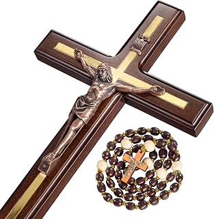 Asterom Crucifix Wall Cross, Catholic Crucifix, Wooden Cross for Wall | 12 Inches, Handcrafted with Love in Ukraine