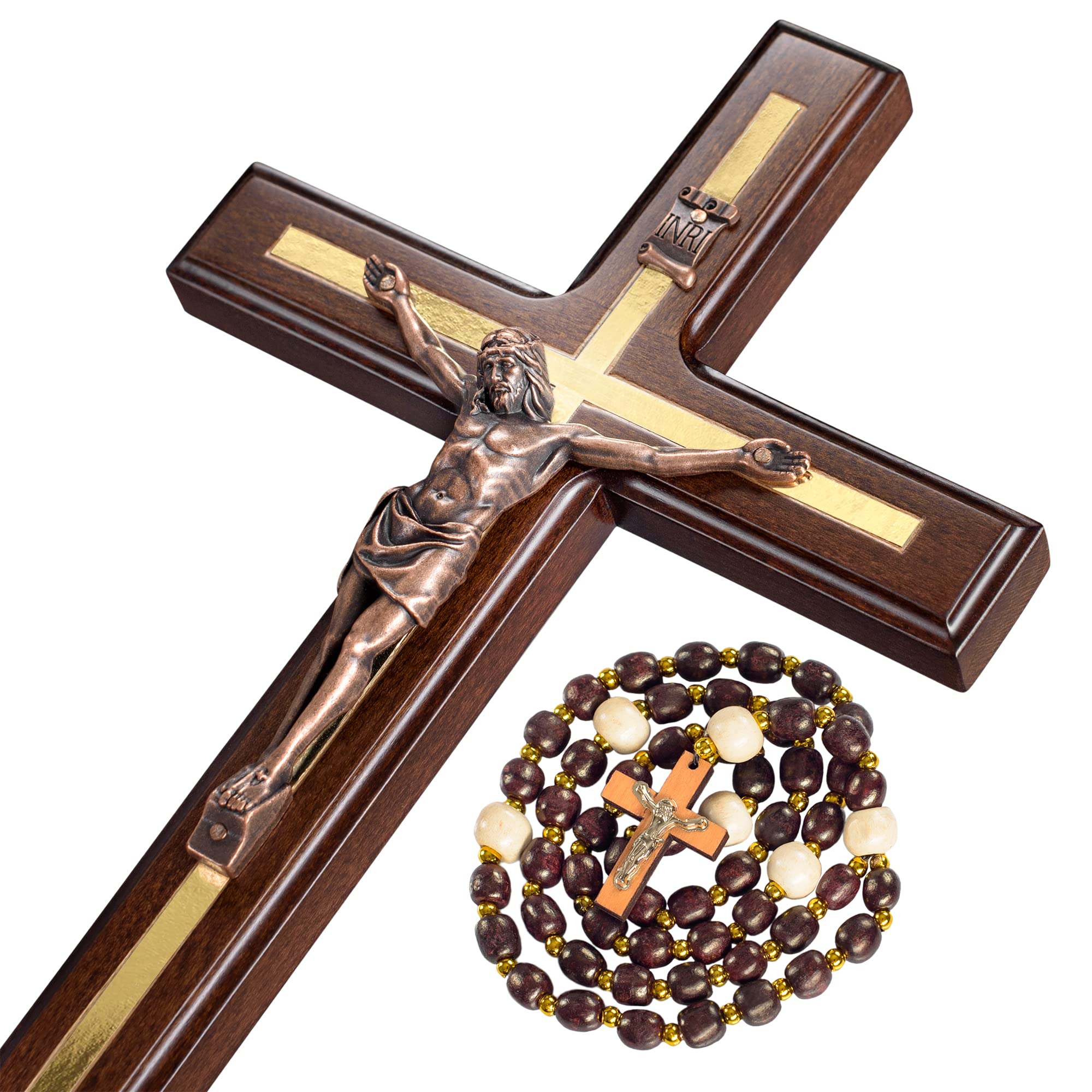 Asterom Crucifix Wall Cross, Catholic Crucifix, Wooden Cross for Wall | 12 Inche