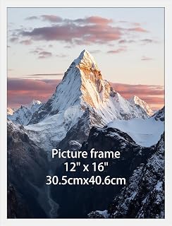 30x40 cm Photo Frame White, 16x12 inch Poster Frame for Horizontal or Vertical Wall Display in Living Room, Office, Gallery