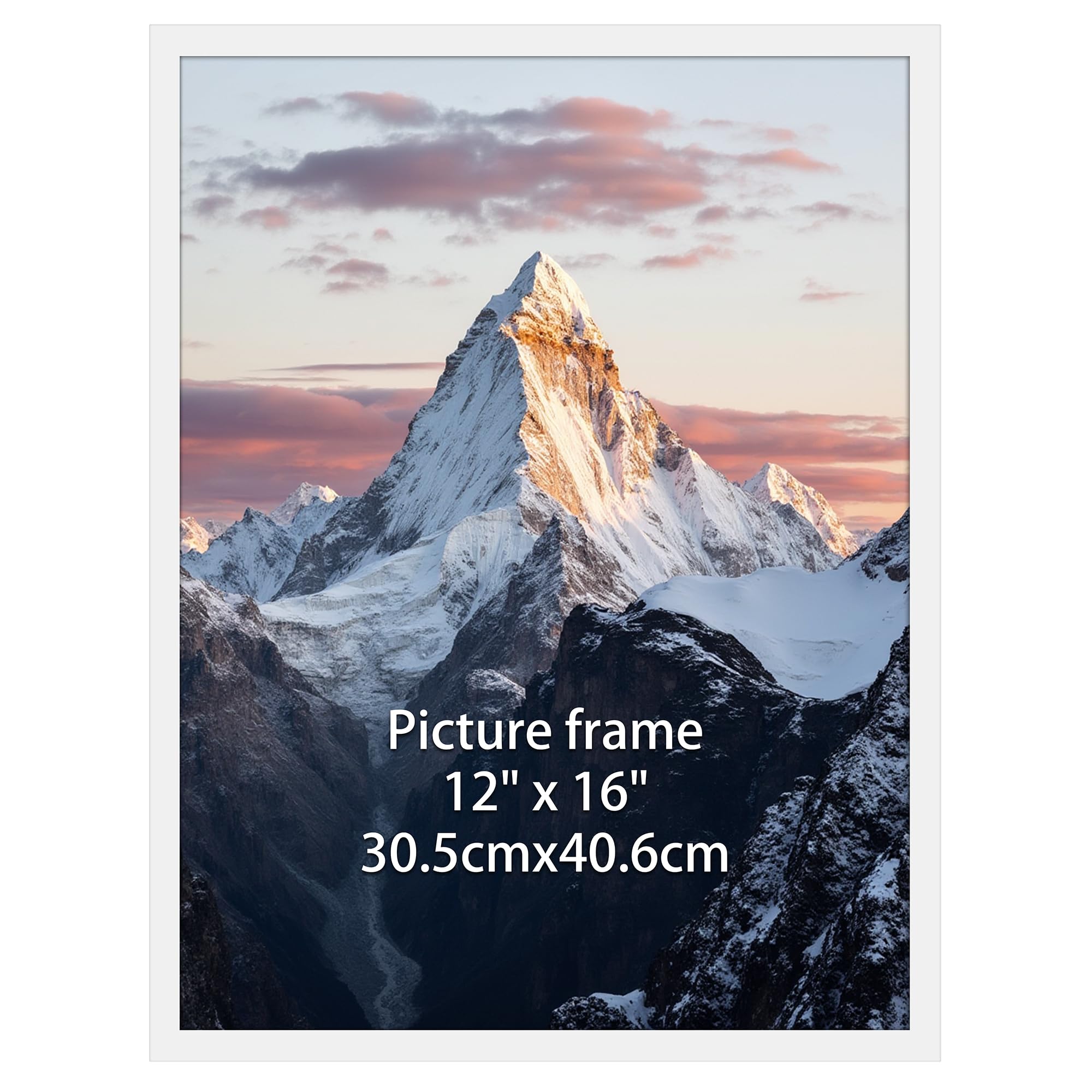 30x40 cm Photo Frame White, 16x12 inch Poster Frame for Horizontal or Vertical W