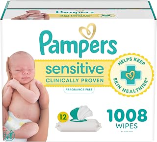 Pampers Baby Wipes Sensitive Perfume Free 12X Pop-Top Packs, 1 Pack (Count of 1008)