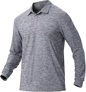 NAVISKIN - Polo de Golf de Manga Larga para Hombre UPF 50+, Secado rápido, Camiseta de Entrenamiento atlético - Gris - XX-Large