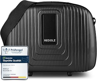 REDOLZ Common Items Essentials 14, Metallic Black, Beauty Case with Snap Function