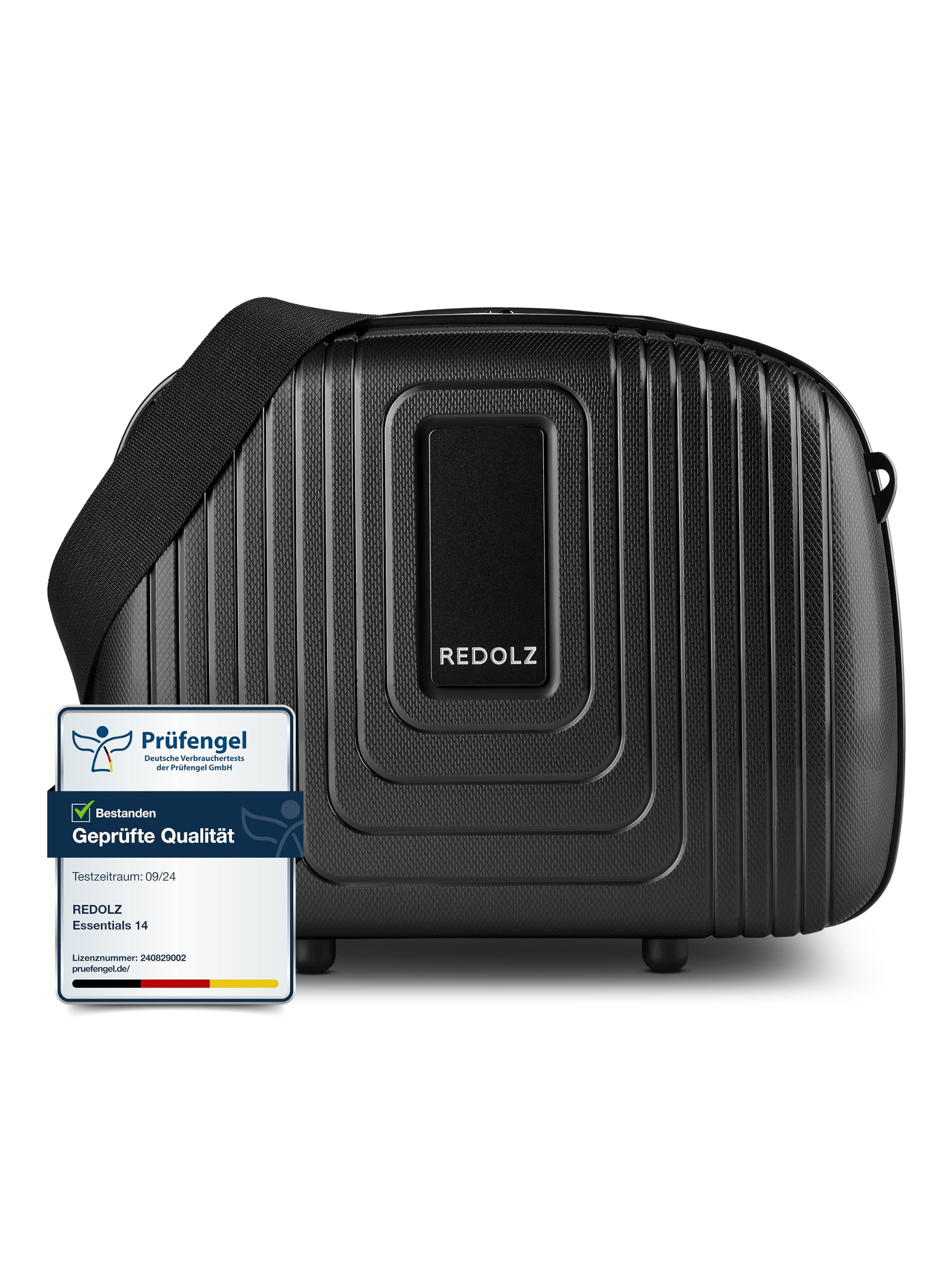 REDOLZ Common Items Essentials 14, Metallic Black, Beauty Case with Snap Functio