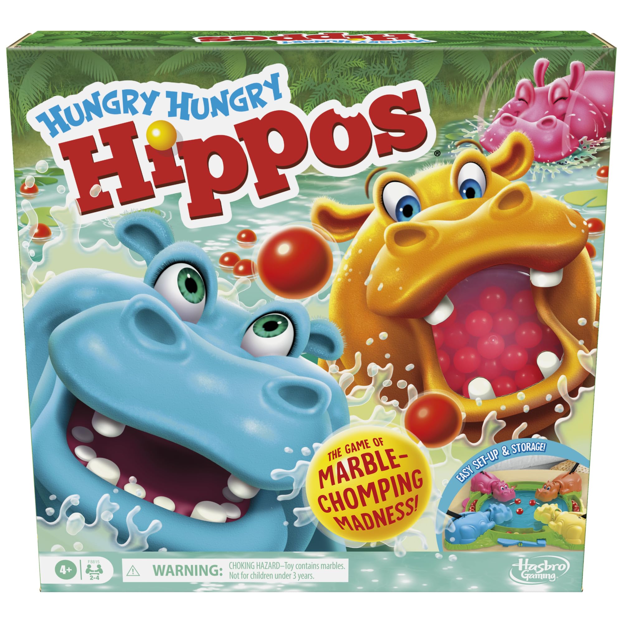 Hasbro Gaming Hungry Hungry Hippos Marble-Chomping Game for Kids