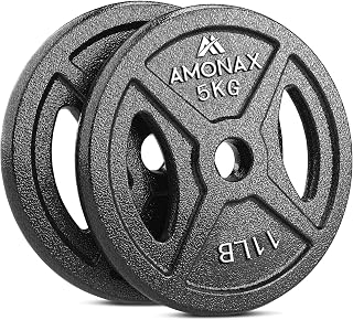 Amonax Cast Iron Weight Plates Set, 2.5kg-10kg Dumbbell and Barbell Plates