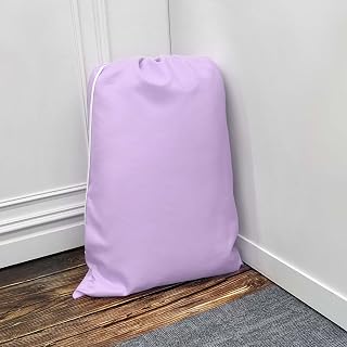 Dirty Laundry Bag with Drawstring Closure for Dirty Clothes, Heavy Duty Fabric Bag for Travel, College Dorm, Camping, Fit a Laundry Basket or Hamper Travel Camping Essentials, 24"x 36", Pale Purple
