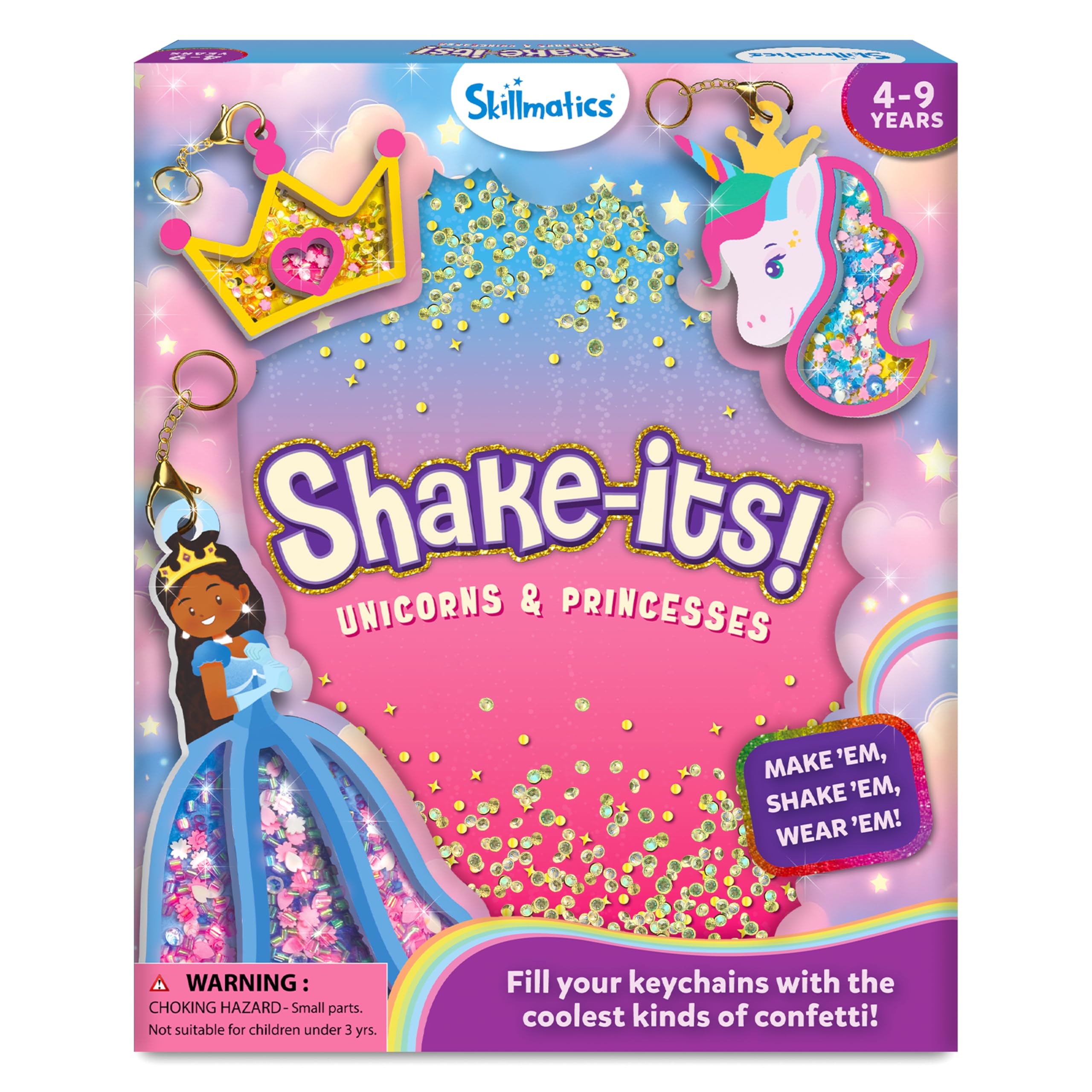 Skillmatics Shake-its – Unicorns & Princesses, Glitter Art, Paper Craft Kit | DI