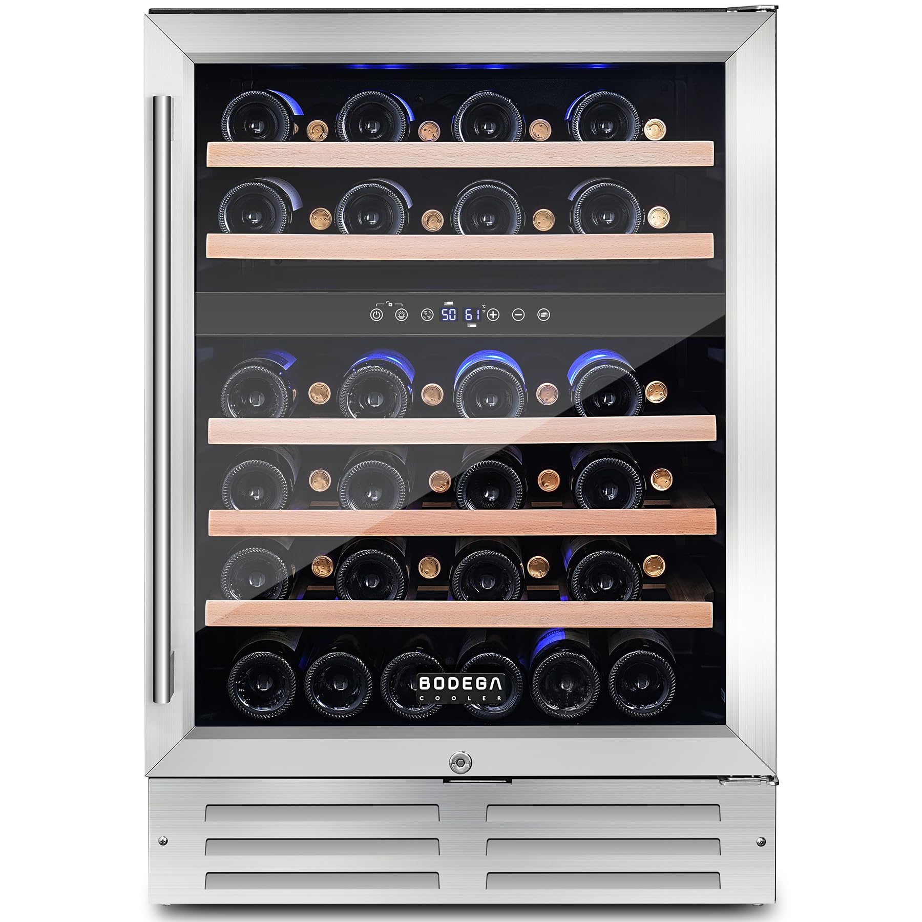 BODEGA COOLER Wine Fridge Cooler - 24 Inch Dual Zone Wine Fridge Hold 46 Bottles