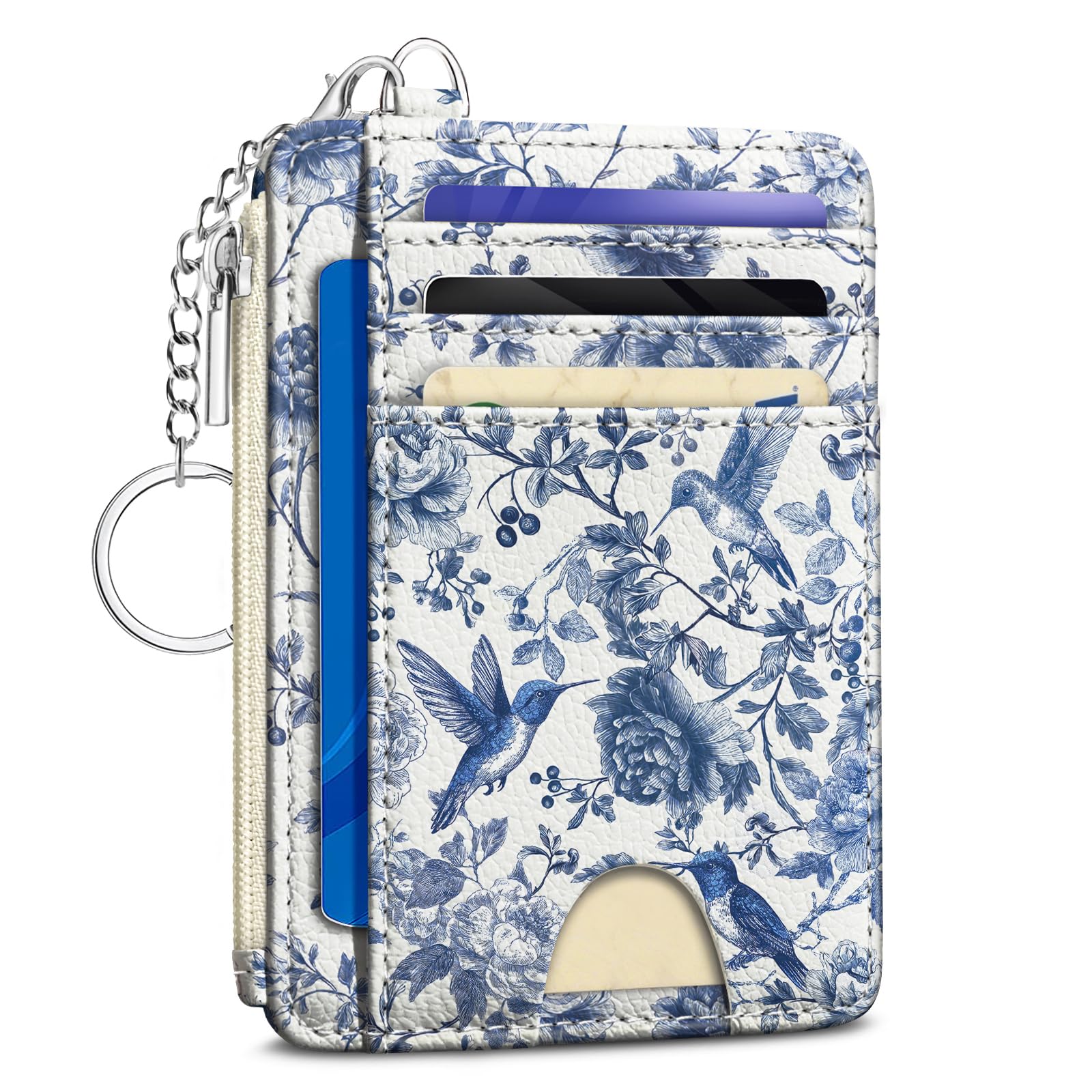 Kelvoris Credit Card Holder Small Wallet Women, Slim RFID, HummingBird
