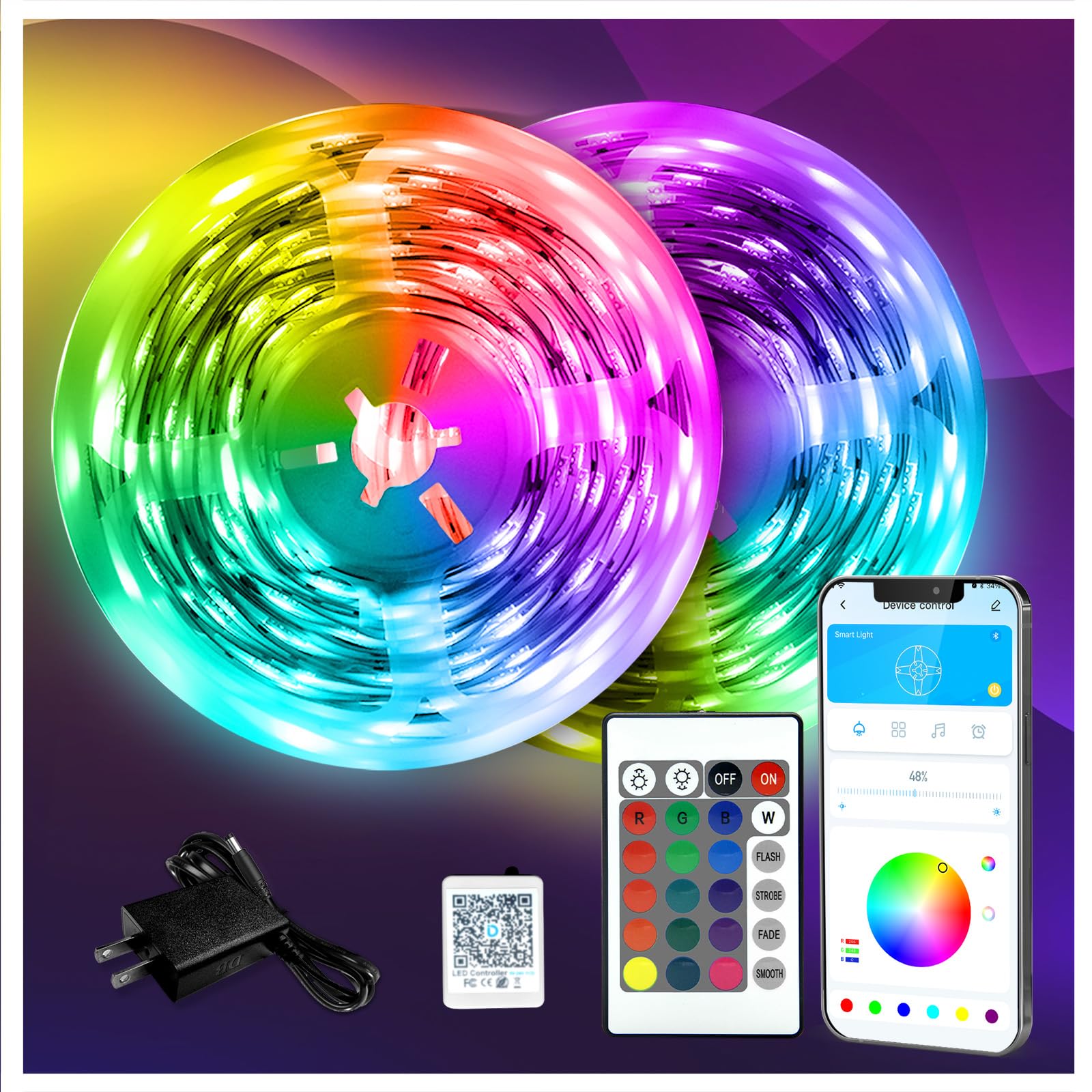 DAYBETTER LED Strip Lights 130ft Lights Strip for Bedroom, Desk, Indoor Room Bed