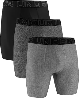 Under Armour Multi-Pack Performance Tech Long-Leg Boxer Brief, 9" Inseam, All-Day Comfort Men's Fitted Boxers (Pack of 3)