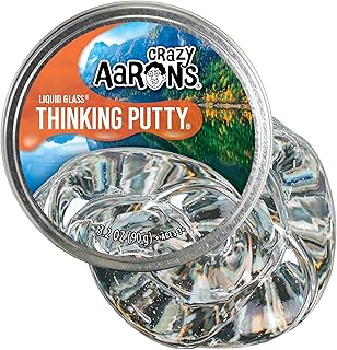 Crazy Aaron's Thinking Putty - Liquid Glass - See-Through Putty for Kids and Adults in a 4" Tin - Creative and Endless Fun, Stress Relief Therapy Toys, Never Dries Out - Made in USA