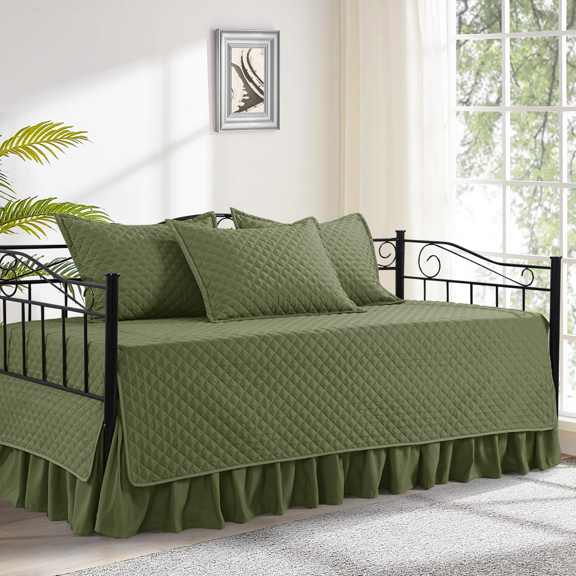 HOMBYS Daybed Cover Sets- Diamond Stitching Daybed Bedding Set, All Season Cozy 