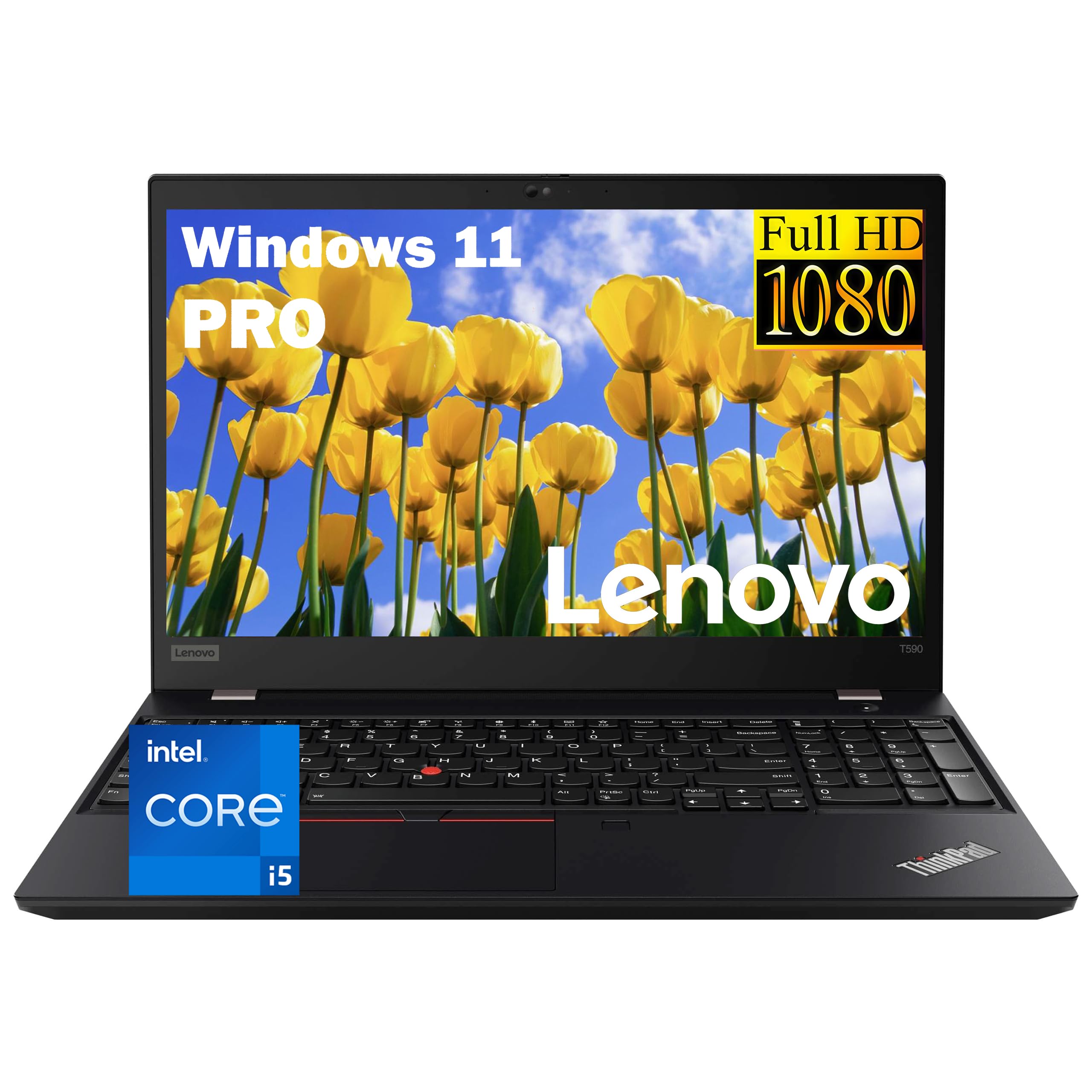Lenovo ThinkPad T590 Laptop, Core i5-8th, 8GB RAM, 256GB SSD (Renewed) | 15.6" F