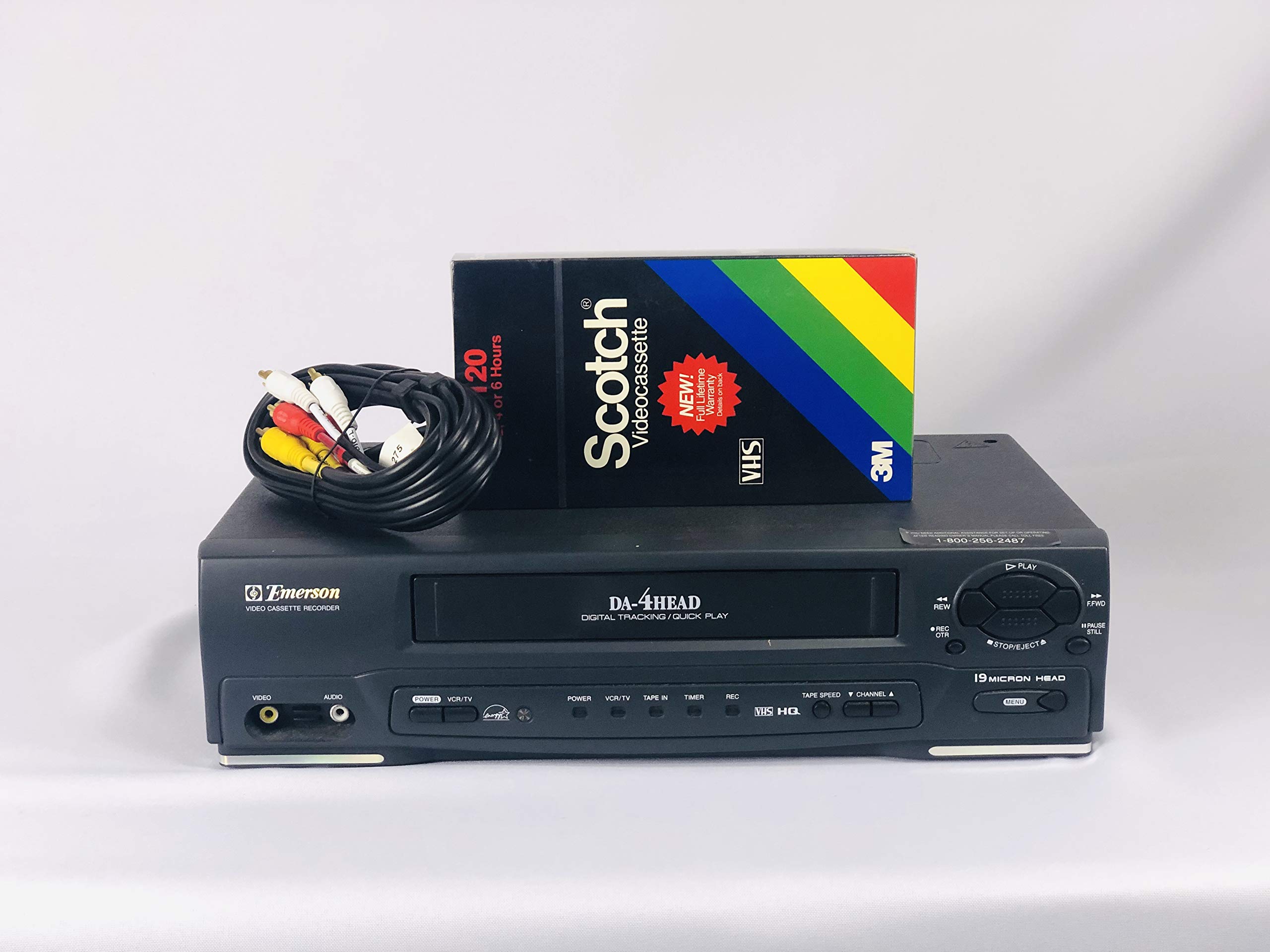Emerson EWV401B Video Cassette Recorder Player VCR Da-4Head