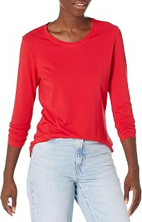 Amazon Essentials Women's Standard Fit Round Neck Long Sleeve T-Shirt (Available in Plus Sizes)