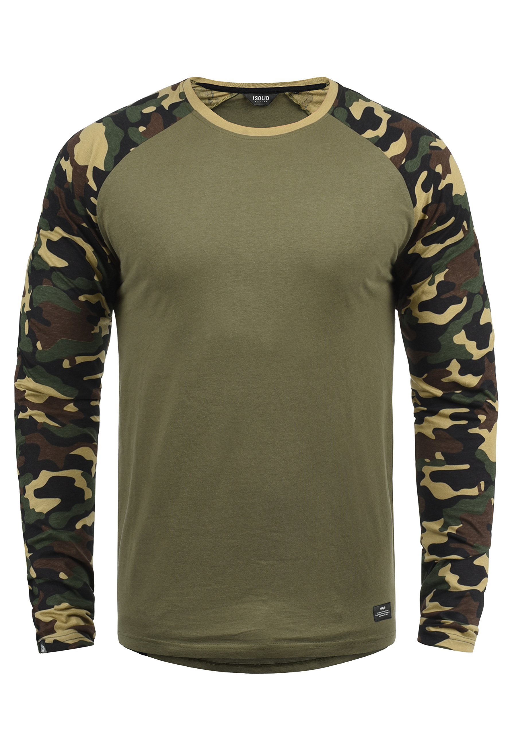 !Solid Cajus Men's Long-Sleeve Shirt with Camouflage Pattern and Crew Neck made 