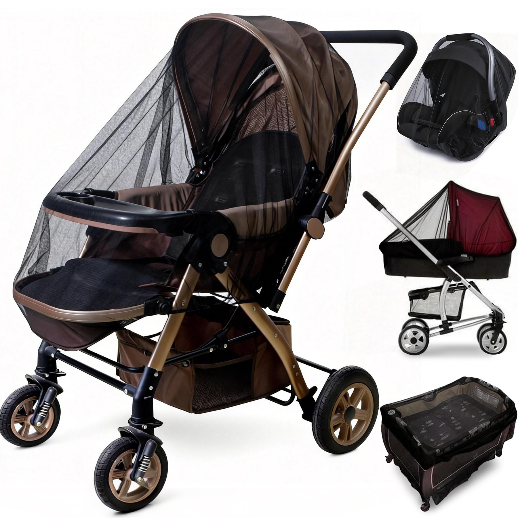 Sysmie 2 Pack Baby Stroller Mosquito Net, Durable Mesh Protection, Black | Unive