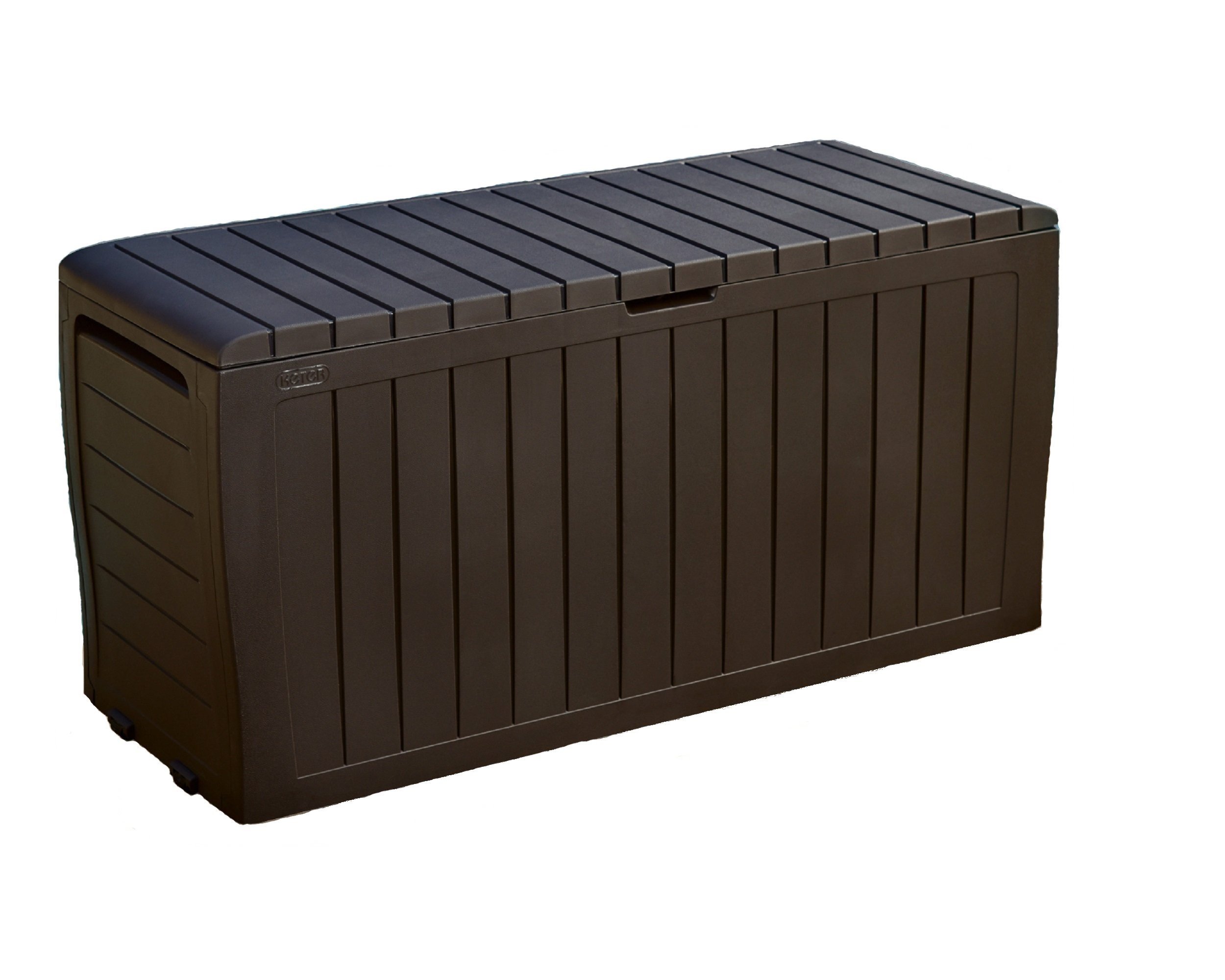 Keter Marvel 71 Gal Outdoor Storage Box for Patio and Pool Accessories | Brown, 