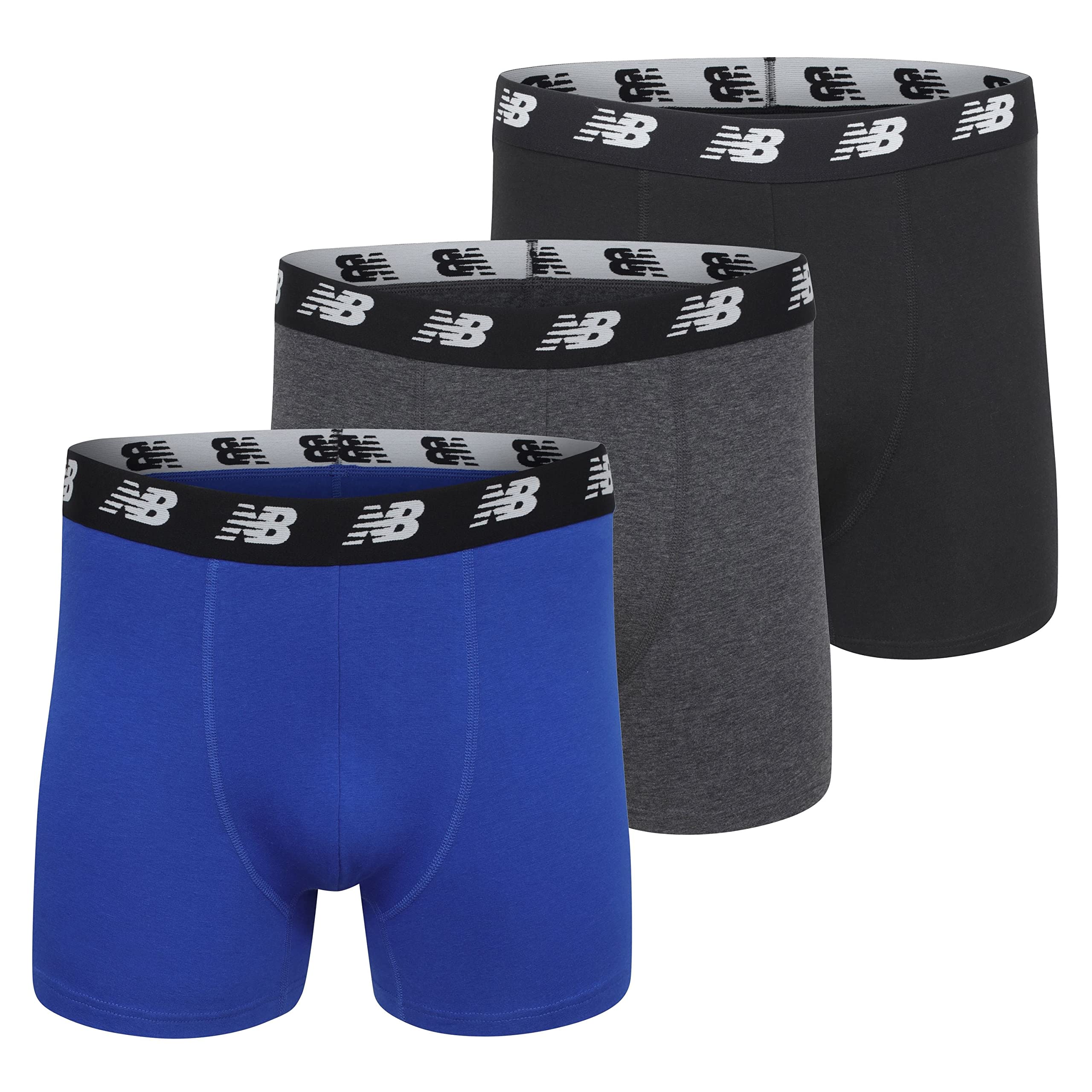 New Balance Men's 5 No Fly Cotton Performance Boxer Briefs (3-Pack Or 4-Pack) Re