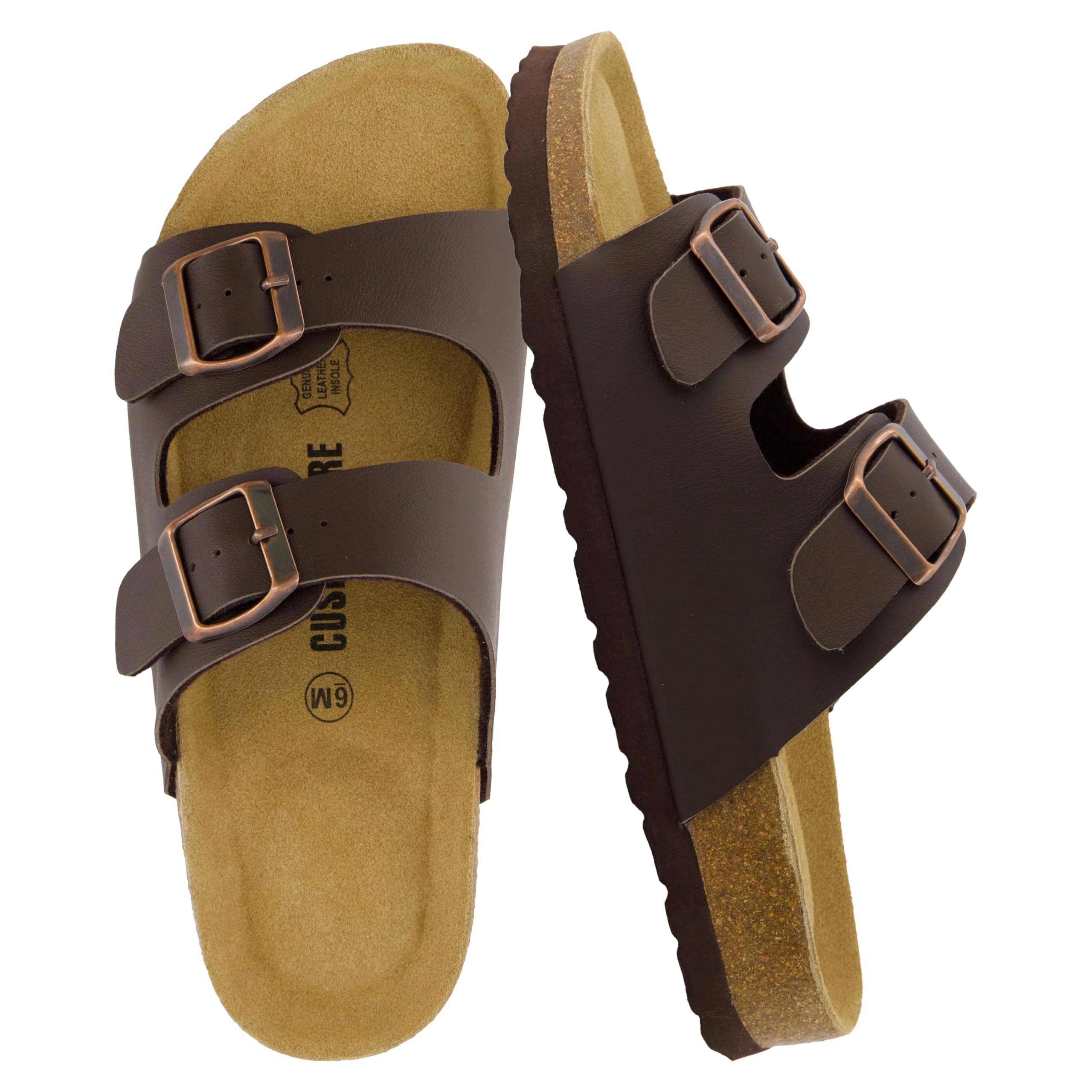 CUSHIONAIRE Women's Lane Cork Footbed Sandal + Comfort