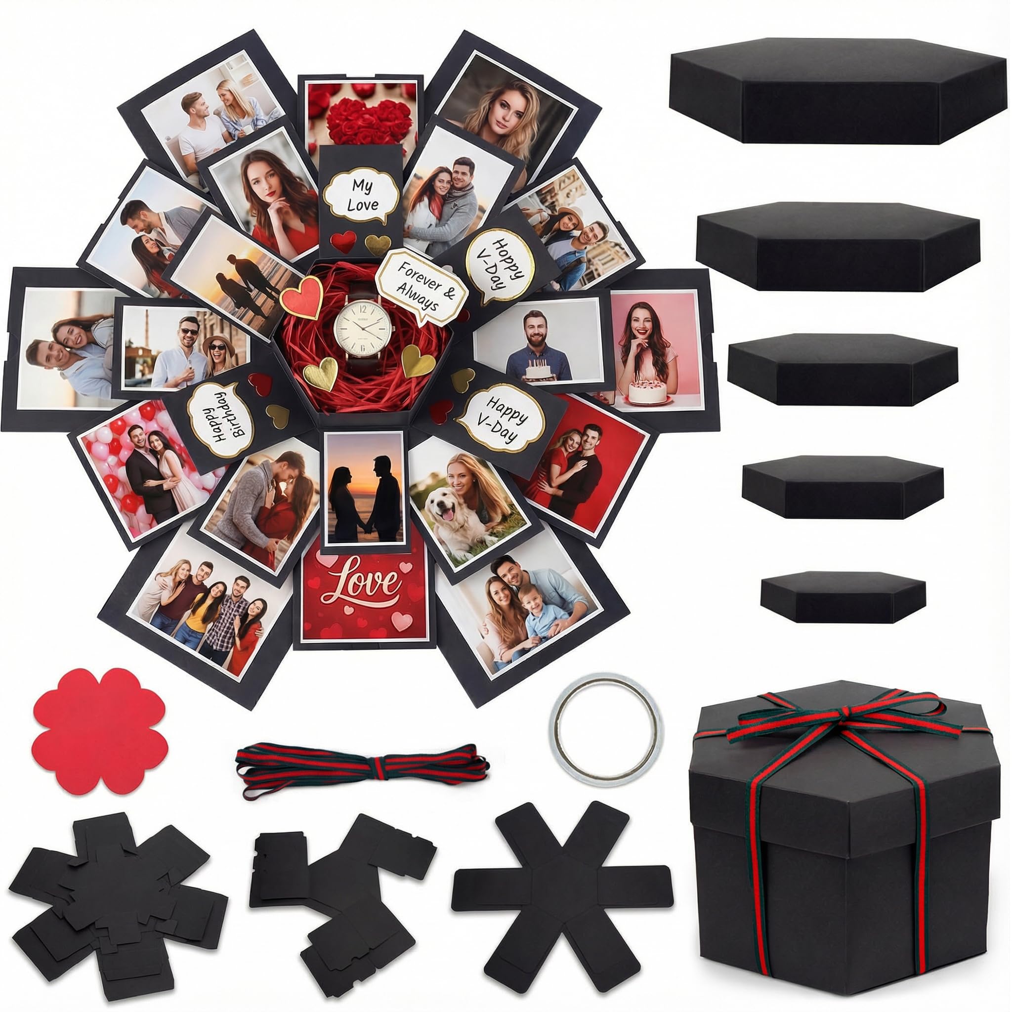 Koogel Explosion Gift Box, DIY Scrapbook Photo Album Surprise Box | Multi-Layer 