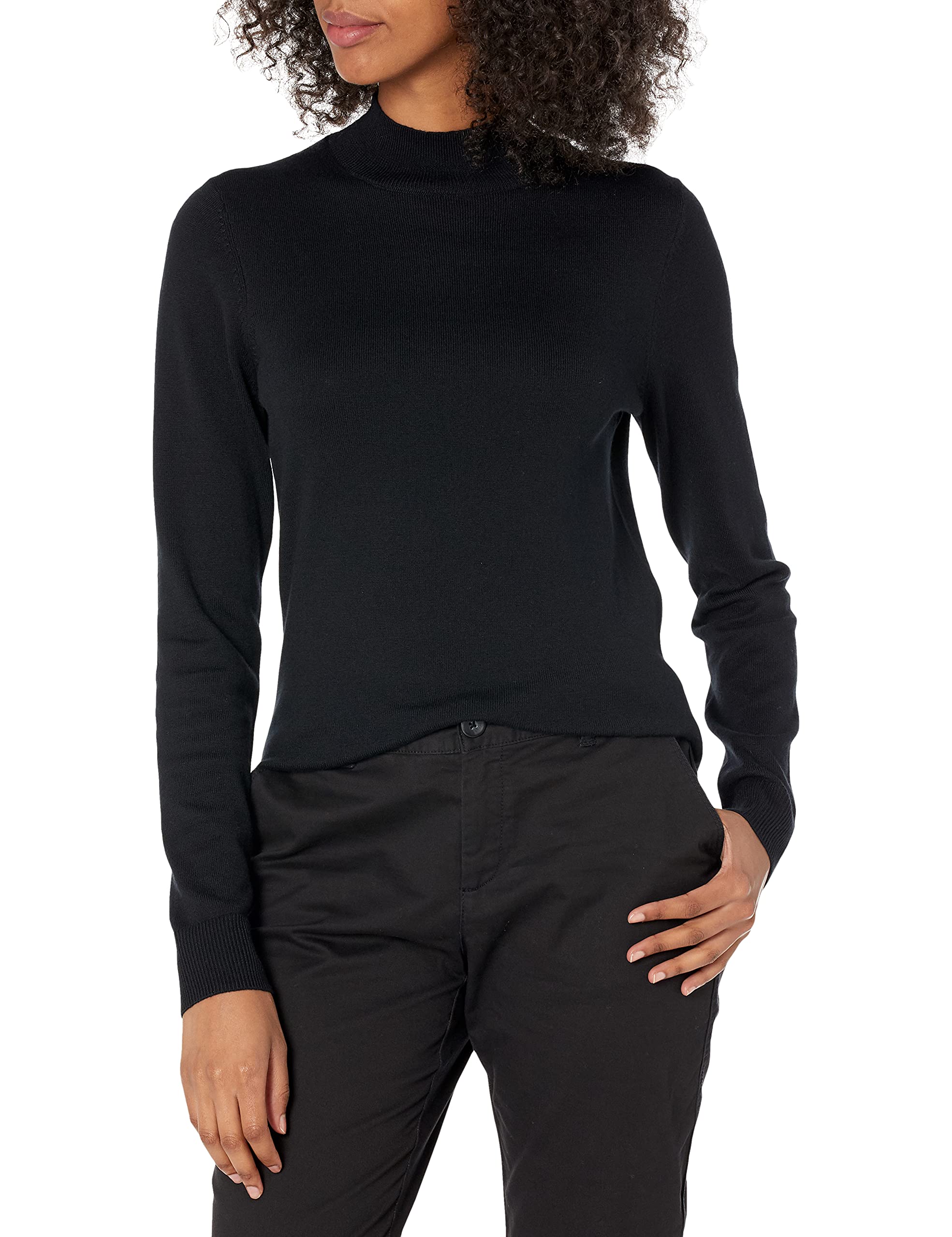 Amazon Essentials Women's Lightweight Mock Neck Pullover Sweater, Regular Fit (A