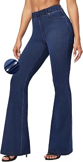 IUGA Pull On Bell Bottom Jeans for Women Stretchy Flare Denim Leggings