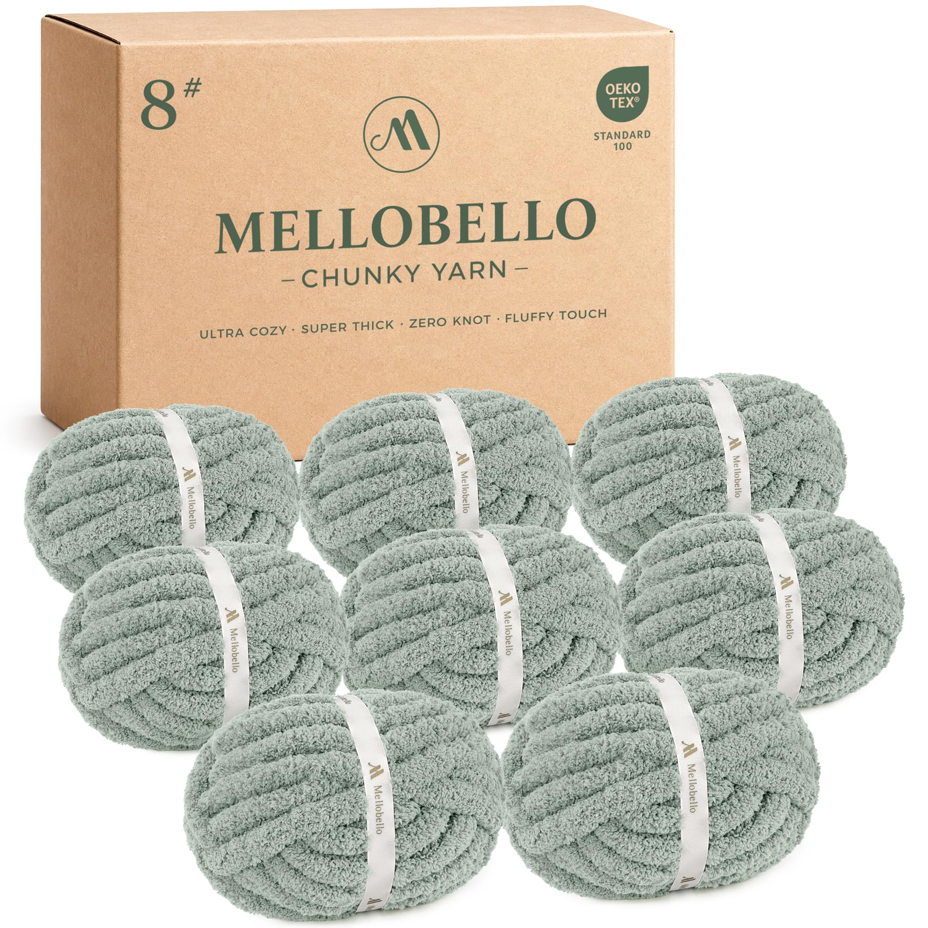 Mellobello Jumbo Chunky Yarn for Hand Knitting - Super Thick Chenille Chunky Yar