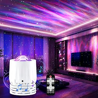 Northern Galaxy Light Aurora Projector,33 Light Effects Night Lights LED | Star Projector for Bedroom with Remote Control,White Noise,Bluetooth Speaker for Bedroom,Party,Holiday Decoration