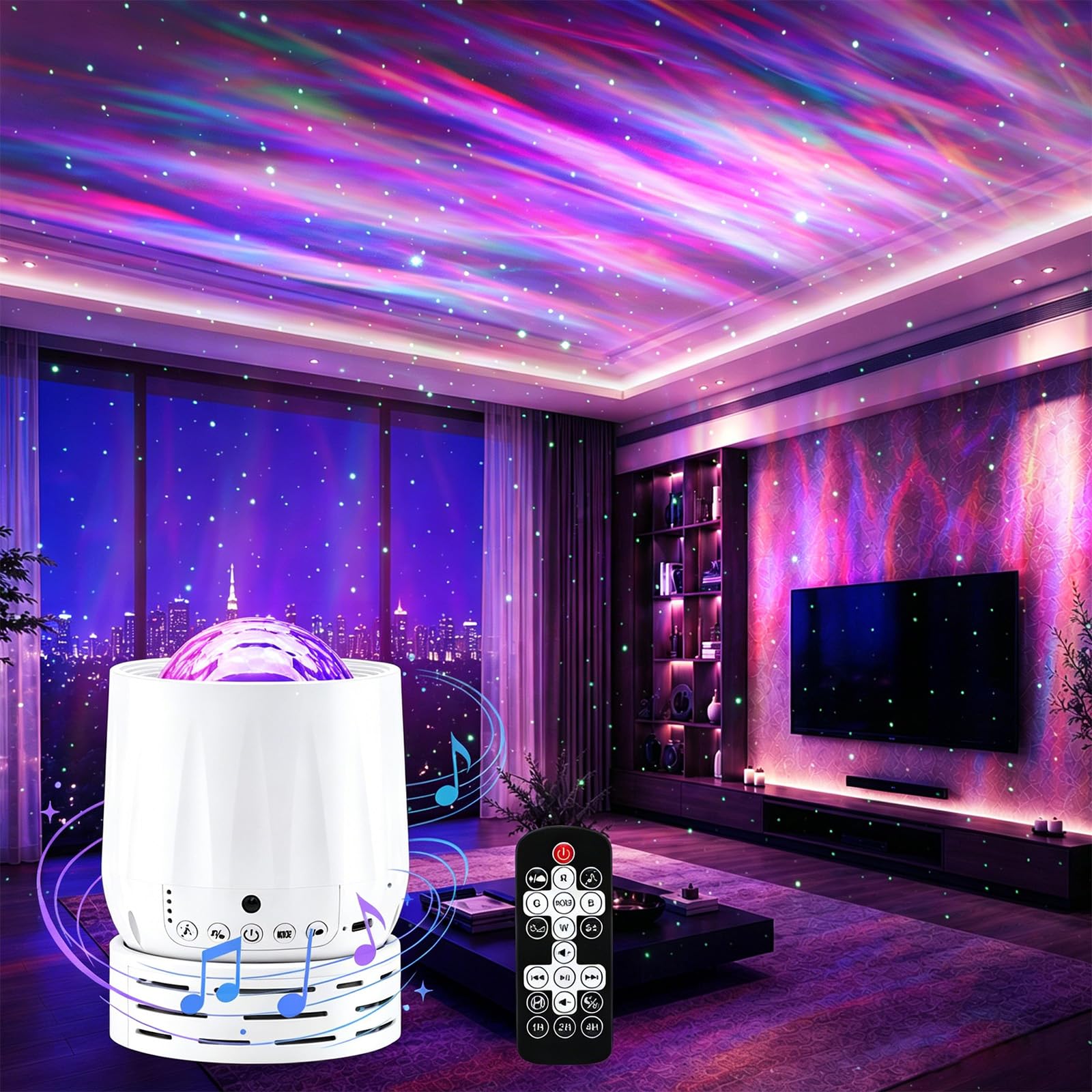 Northern Galaxy Light Aurora Projector,33 Light Effects Night Lights LED | Star 