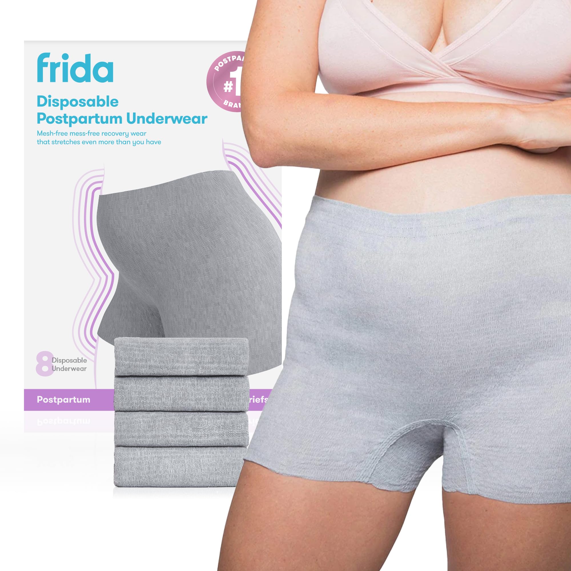 Frida Mom Postpartum Disposable Knickers | Microfibre Boyshort Cut Knickers with