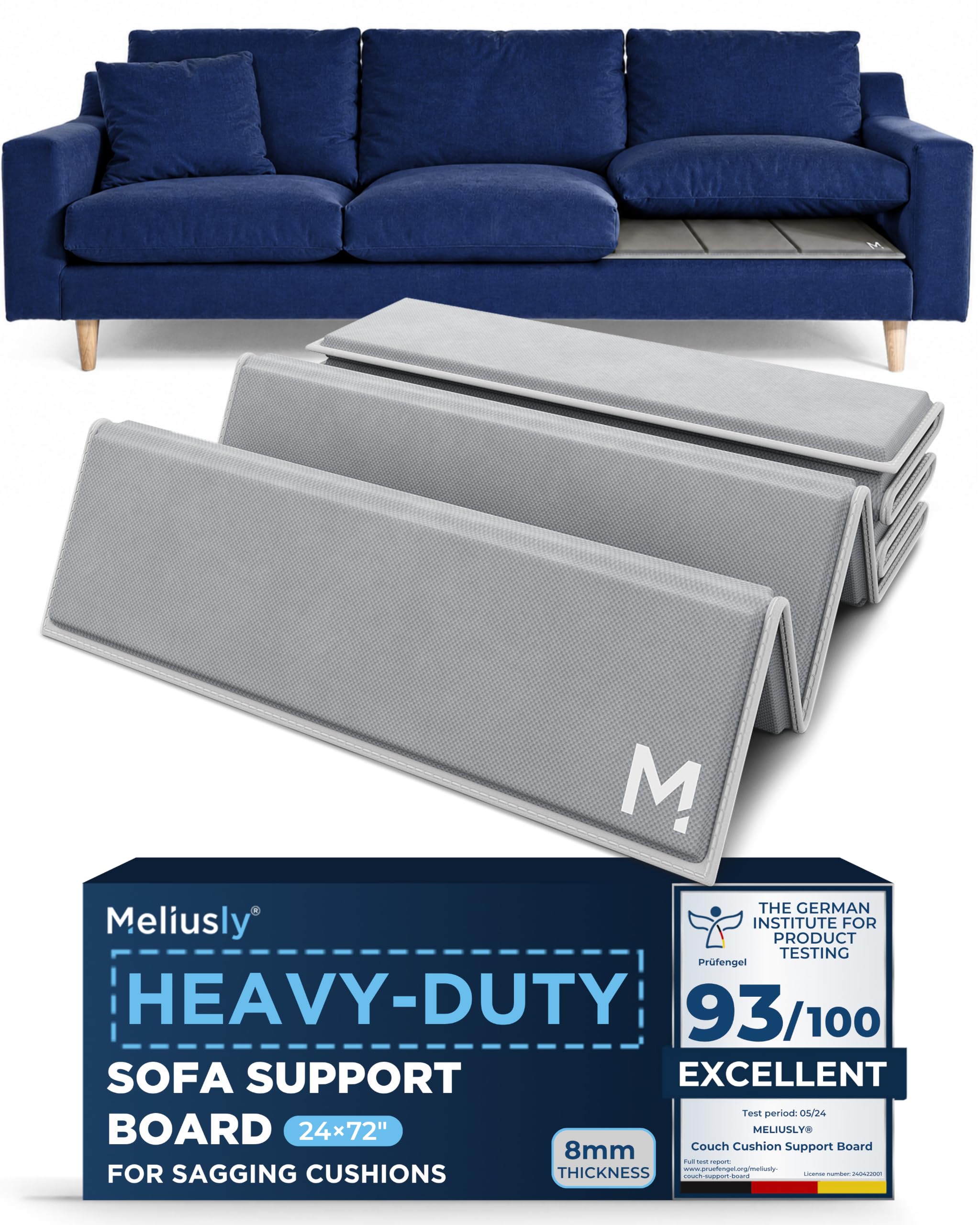 Meliusly Couch Cushion Support Board for Sagging Sofa Cushions (24x72) | Deep Se