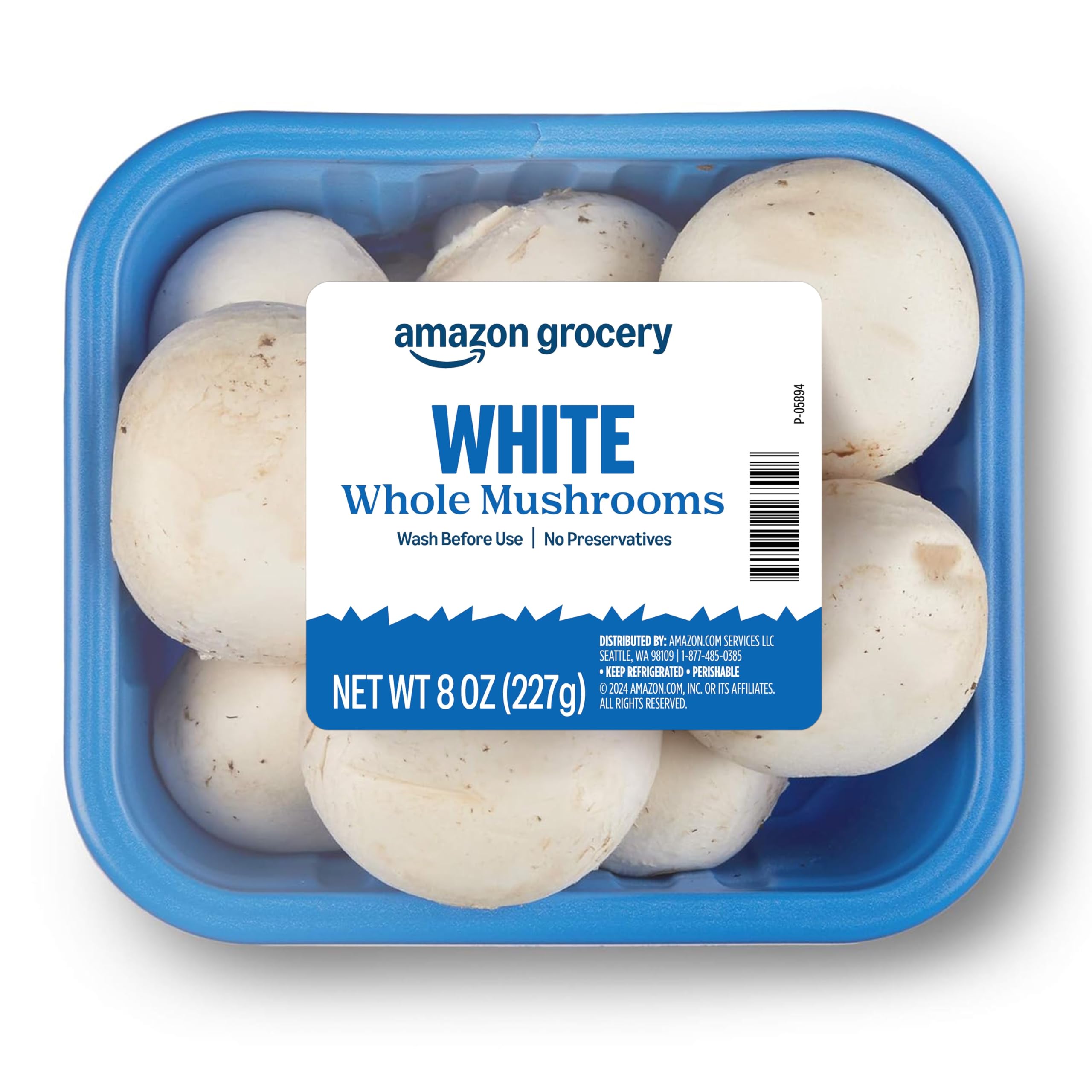 Amazon Grocery, Whole White Mushrooms, 8 Oz