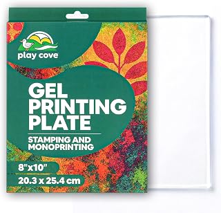 Gel Plates for Printing 8" x 10" - Reusable Gel Printing Plate for Artists and Crafters, Jelly Plate Starter Kit for Monoprinting, Printmaking, and Mixed Media Art, Ideal for Home and Classroom Crafts