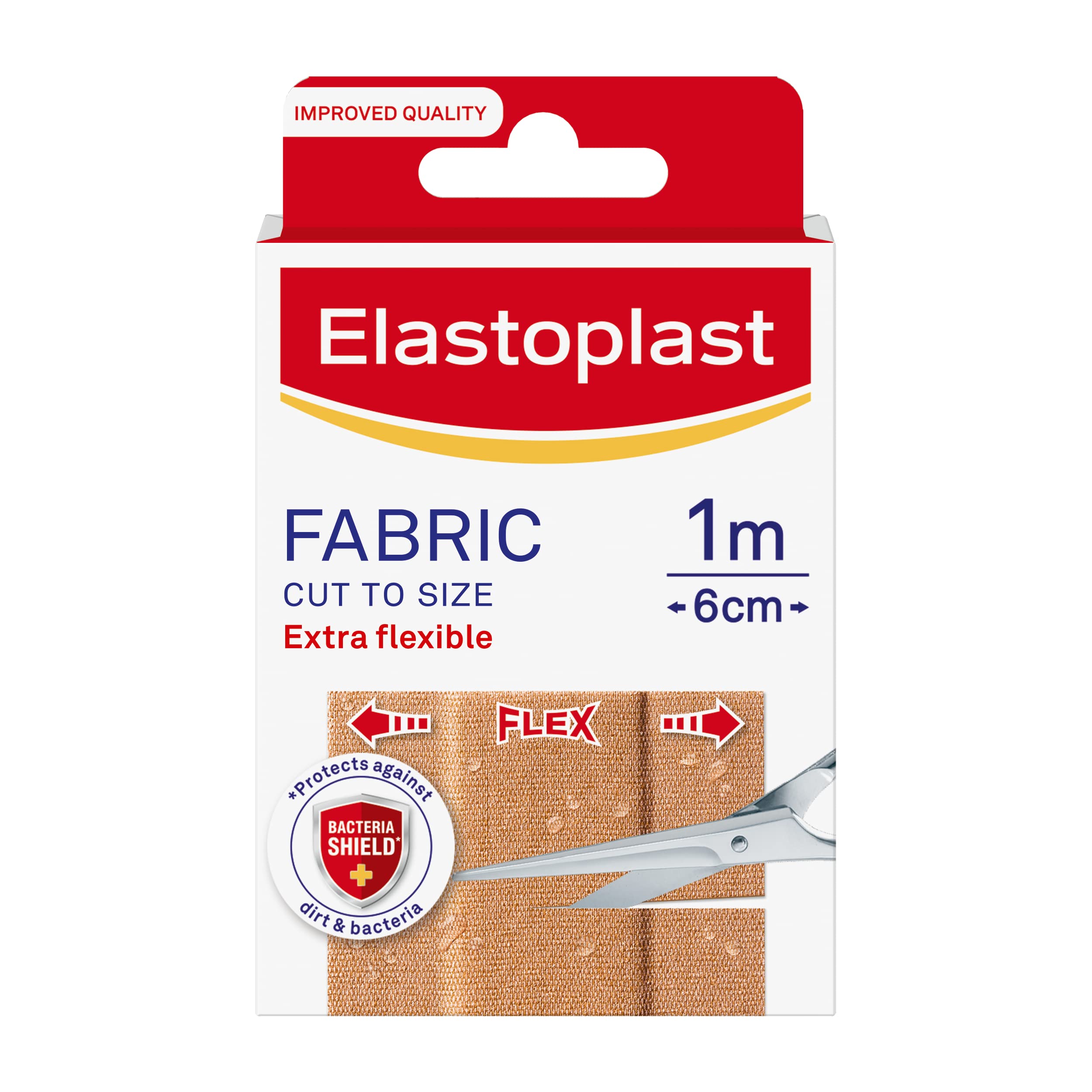 Elastoplast Fabric 1mx6cm Cut to Size Plasters | Extra Flexible Wound Protection